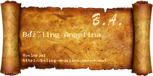 Báling Angelina névjegykártya